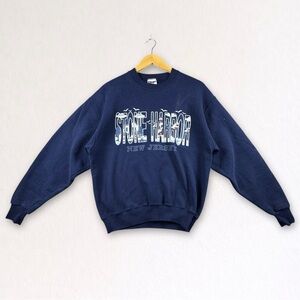 Stone Harbor New Jersey Jerzees Super Sweats Vintage Crewneck Sweatshirt M